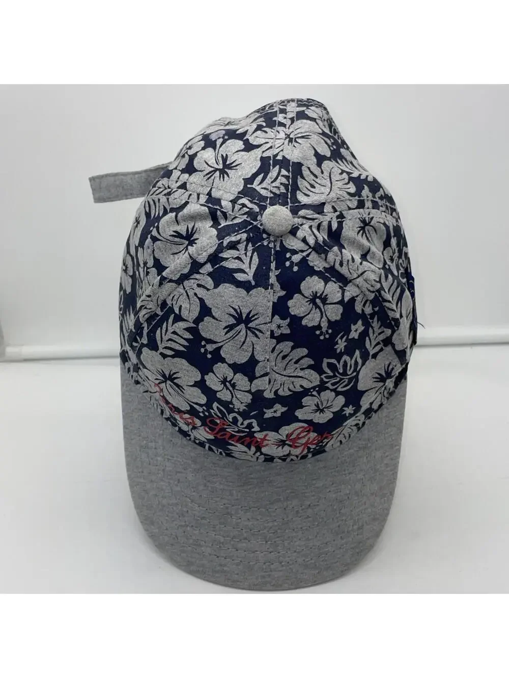 PSG Paris Saint Germain Adjustable 6-Panel Floral Hat Blue/Gray (57 Cm)